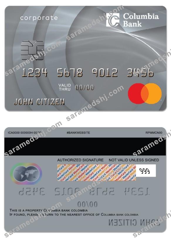 Colombia Columbia Bank Mastercard comercial credit card